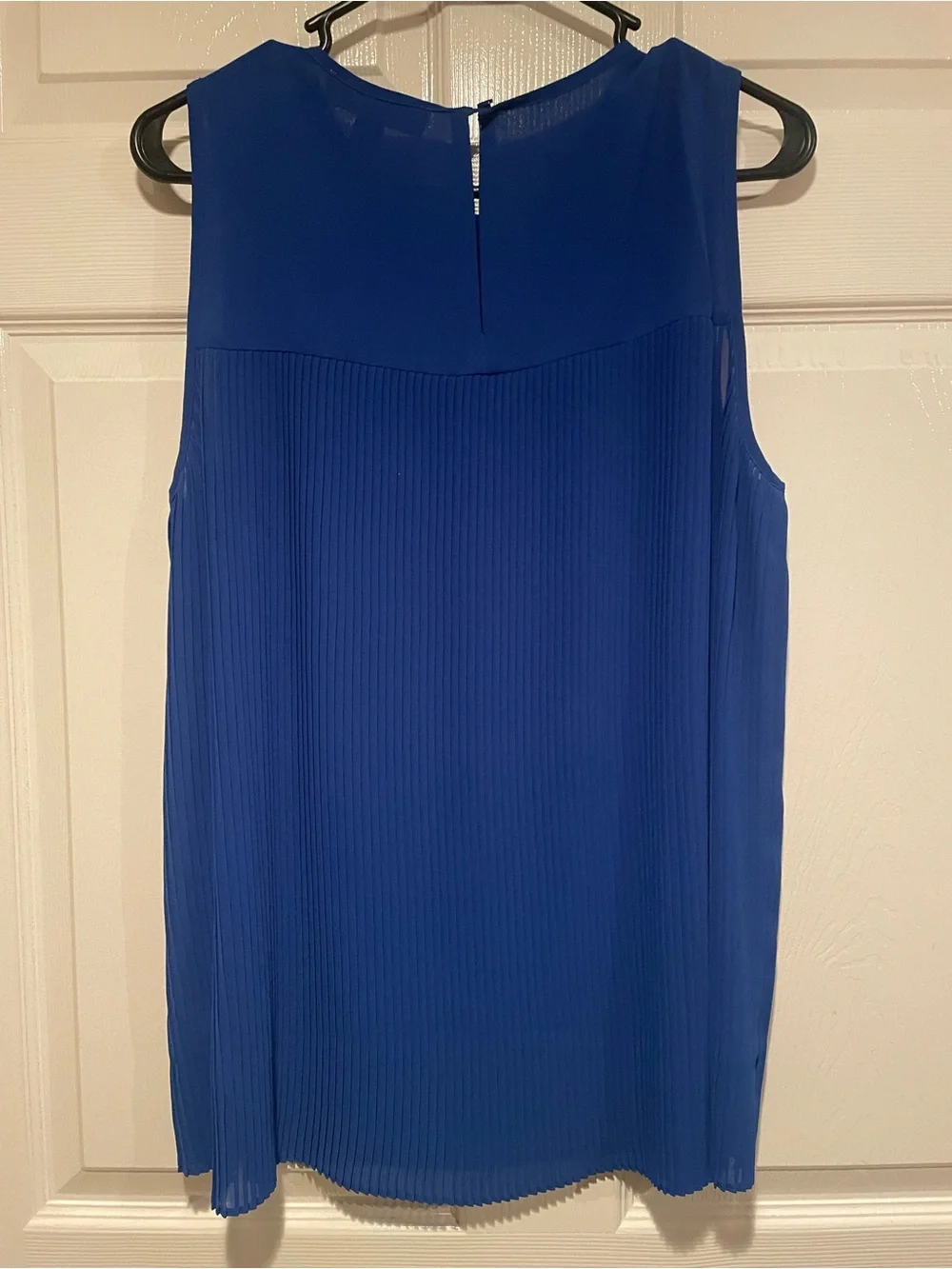 Michael Kors Sleeveless Pleated Midi Dress in Cobalt Blue